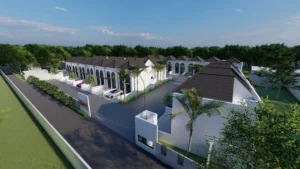 Cluster Salsabila Residence Bekasi tampak dari atas dengan desain elegan dan lingkungan hijau