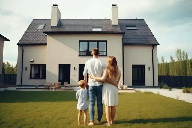 Keluarga sedang memilih rumah yang tepat untuk hunian jangka panjang.